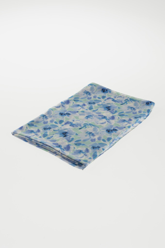 Błękitno-biała apaszka z nadrukiem