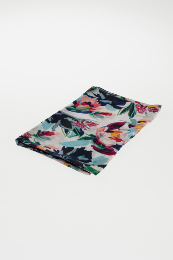 Kobieca apaszka w kolorowe kwiaty