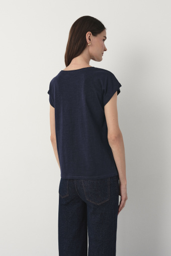 Bawełniany t-shirt w granatowym kolorze
