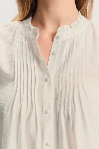 Biała bluzka o kroju A rękaw 3/4 