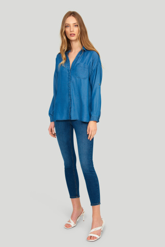 Koszula lyocell, zapinana na guziki