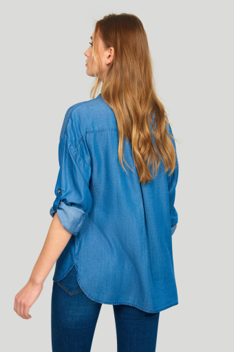 Koszula lyocell, zapinana na guziki