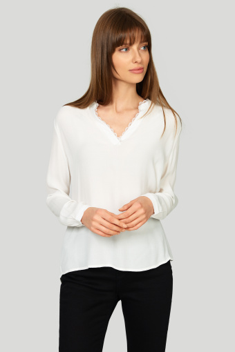 Wiskozowa bluzka z dekoltem V