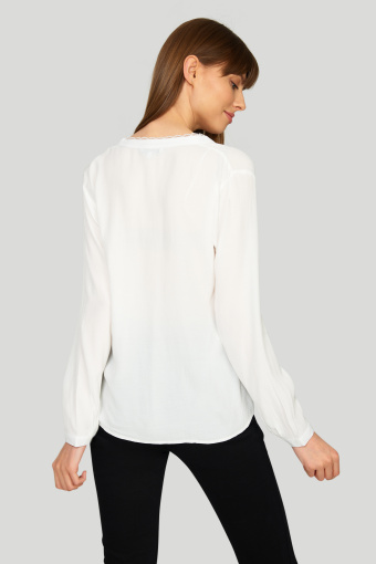 Wiskozowa bluzka z dekoltem V