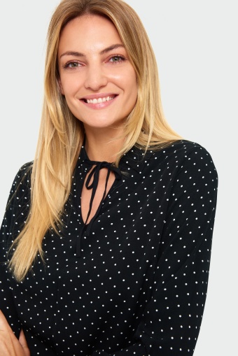 Wiskozowa bluzka z ozdobnym wiązaniem