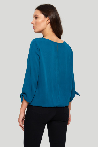 Bluzka z lyocell'u, z wiązaniem przy rękawach