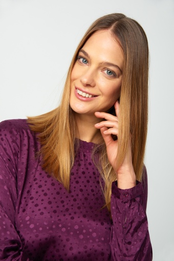 Wiskozowa bluzka ze stójką