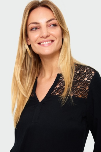 Wiskozowa bluzka z ozdobną koronką