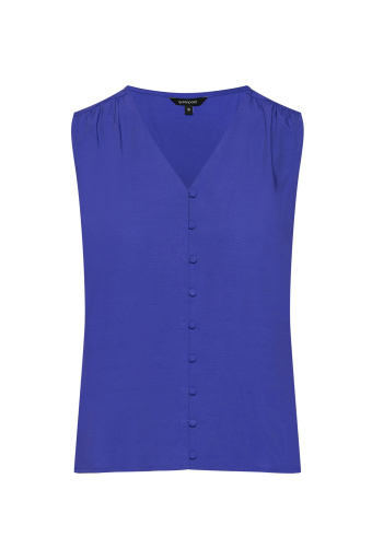 Luźna bluzka zapinana na guziczki, asymetryczny tył