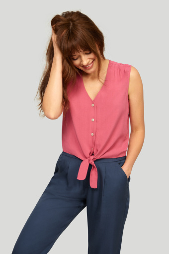 Wiskozowa bluzka z wiązaniem Wiskozowa bluzka z wiązaniem