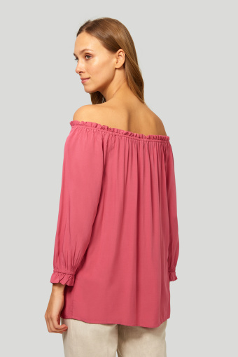 Wiskozowa bluzka z dekoltem typu carmen