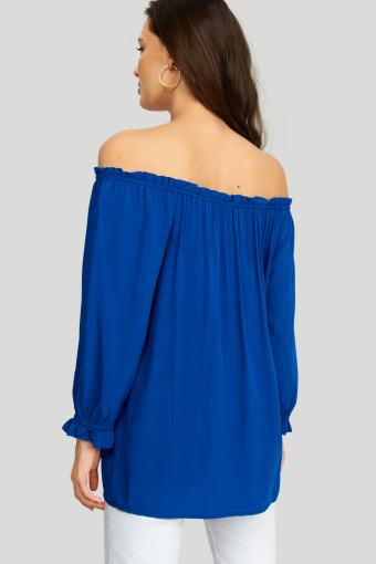 Wiskozowa bluzka z dekoltem typu carmen