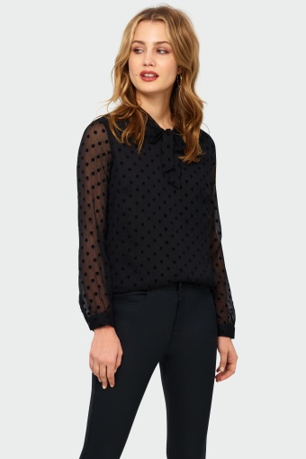 Klasyczna bluzka z wiązaniem przy dekolcie