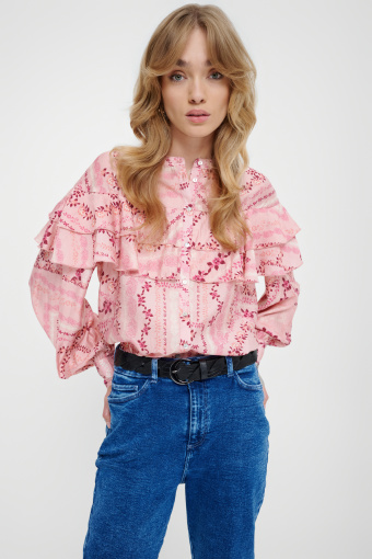 Romantyczna bluzka z efektownymi falbanami