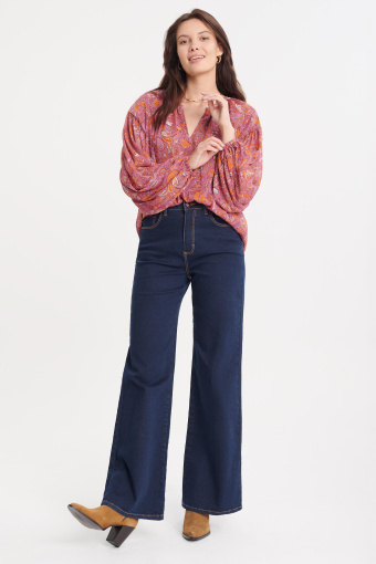 Luźna bluzka z marszczeniami