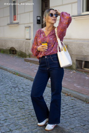 Luźna bluzka z marszczeniami