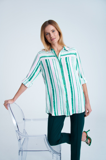 Koszula z wiskozy w pastelowe paski