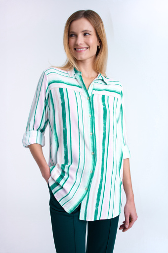 Koszula z wiskozy w pastelowe paski