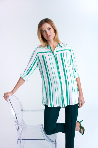 Koszula z wiskozy w pastelowe paski