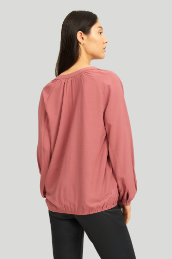 Luźna bluzka z wiskozy, jasnoróżowa