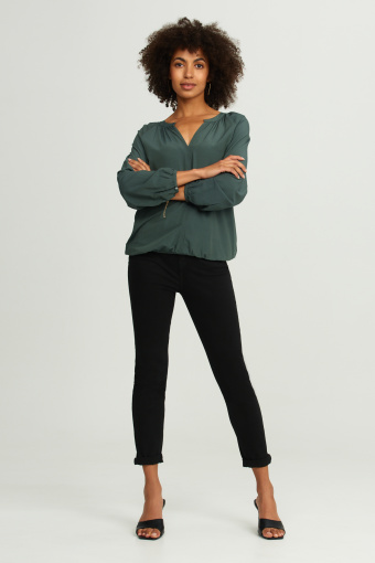 Ciemnozielona bluzka z wiskozy