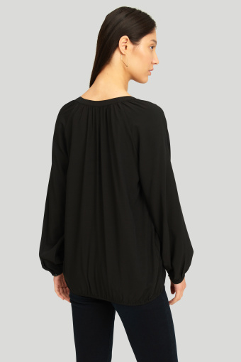 Czarna, oversize'owa bluzka z wiskozy