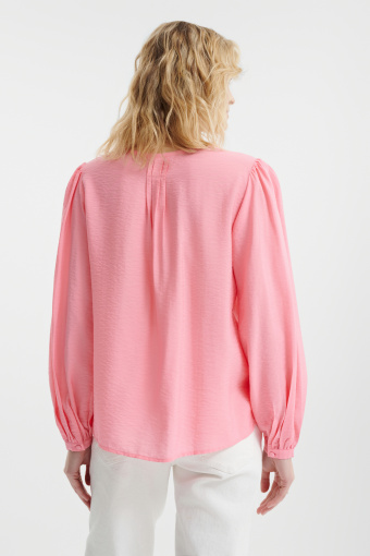 Wiskozowa bluzka w jasnym odcieniu różu