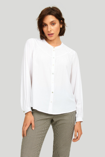 Elegancka, biała bluzka z długim rękawem Elegancka, biała bluzka z długim rękawem
