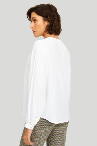 Elegancka, biała bluzka z długim rękawem Elegancka, biała bluzka z długim rękawem