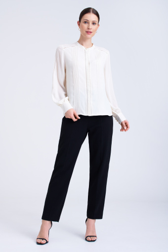 Stylowa koszula ze stójką, biała