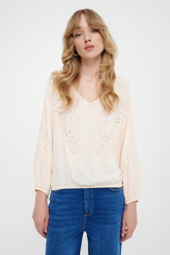 Wiskozowa bluzka z efektownym haftem