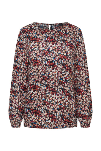 Wiskozowa bluzka w drobne, kolorowe kwiaty