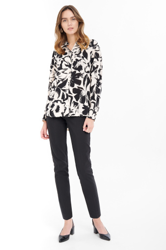 Koszula oversize z nadrukiem w kwiaty