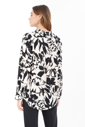 Koszula oversize z nadrukiem w kwiaty