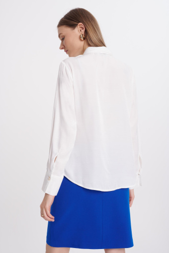 Kremowa elegancka koszula z kokardą