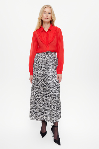 Stylowa koszula z długim rękawem czerwień