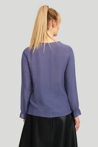 Romantyczna bluzka z ozdobnymi mereżkami, fioletowa Romantyczna bluzka z ozdobnymi mereżkami, fioletowa