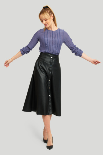 Romantyczna bluzka z ozdobnymi mereżkami, fioletowa Romantyczna bluzka z ozdobnymi mereżkami, fioletowa