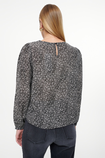Efektowna czarna bluzka z nadrukiem Efektowna czarna bluzka z nadrukiem