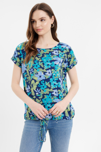 Casualowa bluzka w barwne kwiaty 