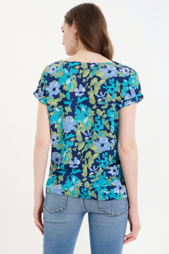 Casualowa bluzka w barwne kwiaty 