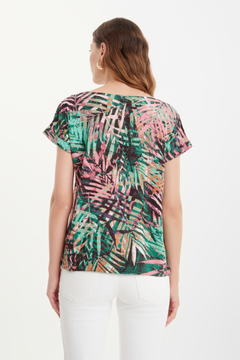 Stylowa bluzka z tropikalnym printem