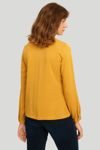 Wiskozowa bluzka w żółtym kolorze, długie rękawy