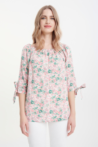 Bluzka typu hiszpanka w kwiaty