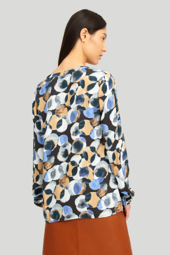 Wiskozowa bluzka z kolorowym nadrukiem