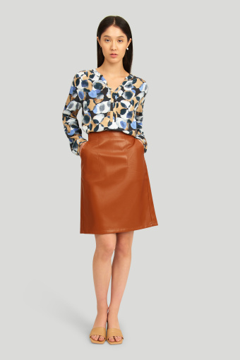 Wiskozowa bluzka z kolorowym nadrukiem