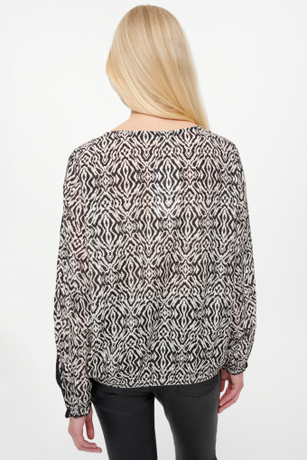 Stylowa czarno-biała bluzka z printem