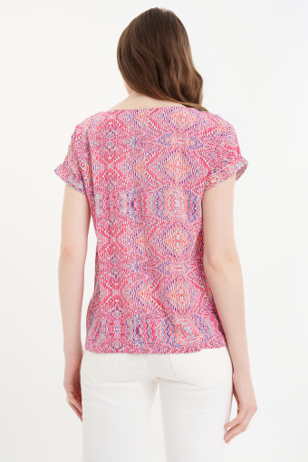 Wiskozowa bluzka w kolorowy print