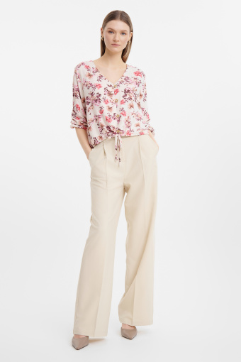 Wiskozowa bluzka w różowe kwiaty