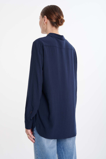 Żakardowa koszula w granatowym kolorze Żakardowa koszula w granatowym kolorze